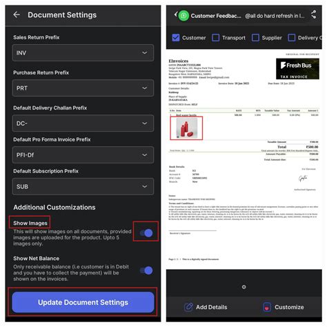 How to Show the Product Image on invoice in Mobile App? - Android - Swipe