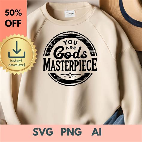 You Are God's Masterpiece SVG Cut File, Christian Svg, Child of God Svg, Designed by God, Dxf ...