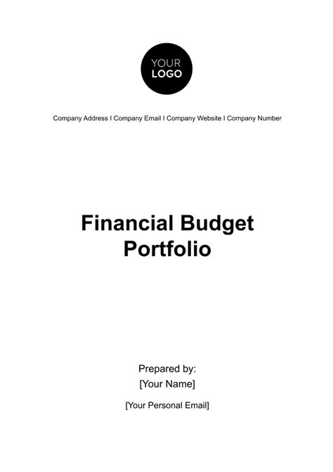 Free Financial Budget Portfolio Template to Edit Online