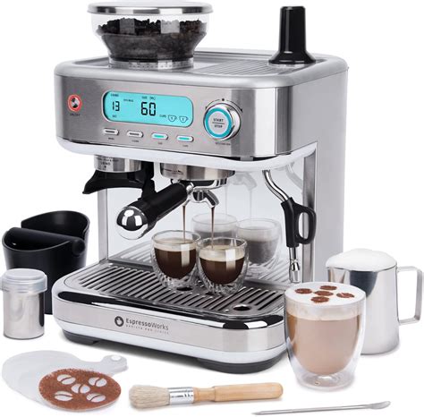 EspressoWorks Barista Pro Series Espresso Machine with Grinder, LCD ...