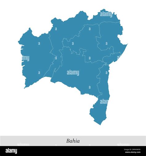 map of Bahia is a state of Brazil with borders mesoregions Stock Vector Image & Art - Alamy