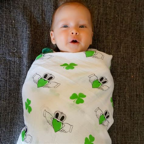 Buy Irish Baby Muslin, Bamboo and Cotton Muslin Swaddle, Shamrock and ...