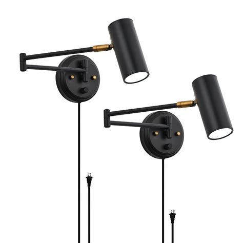 Keesfu Swing Arm Plug In Led Wall Sconce Set 2 | Desertcart INDIA