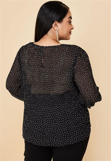 Buy Women Polka Dot Pleated Top Online at just Rs. 999.0 ...