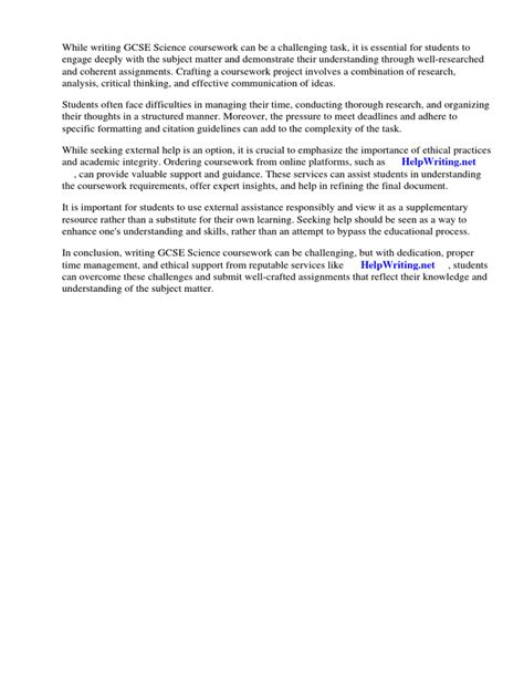 Image result for GCSE Coursework Examples W5