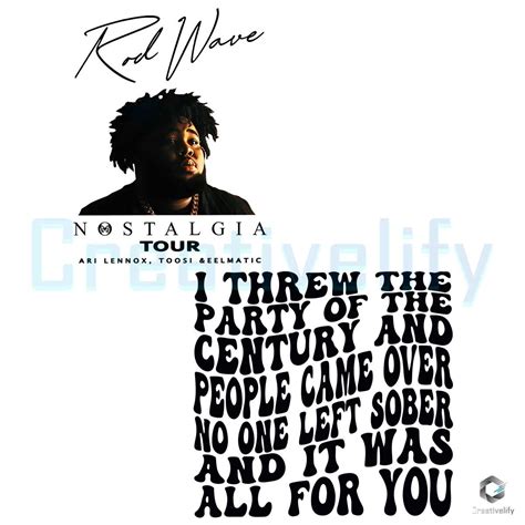 Rod Wave Nostalgia 90s Rap Tour PNG File - CreativeLify