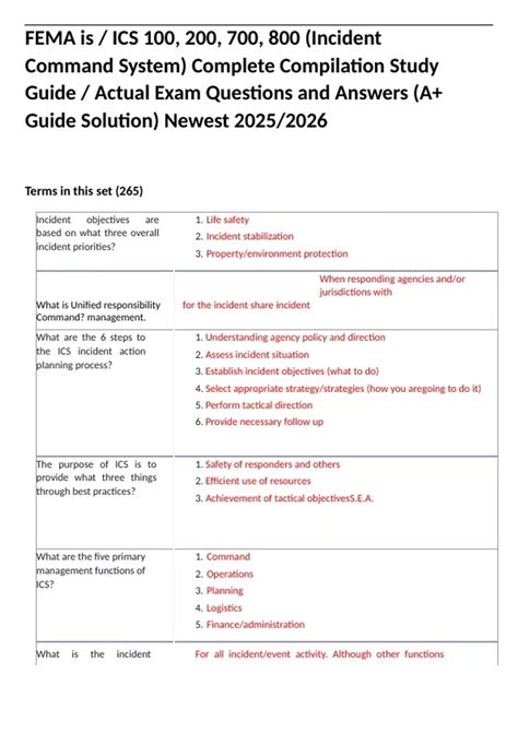 Image result for FEMA 100 Study Guide