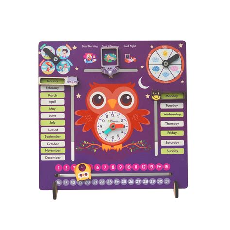 JoGenii |The Funny Mind 7 Activities Owl Teaching Clock and Calender ...