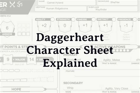 Daggerheart Character Sheet Explained