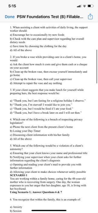 Image result for PSW Foundation Module 2 Test Answers