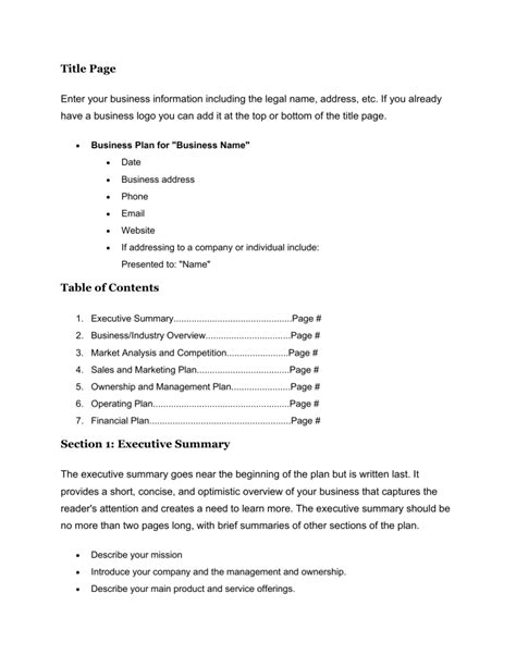 Owner Background Business Plan Example 的图像结果