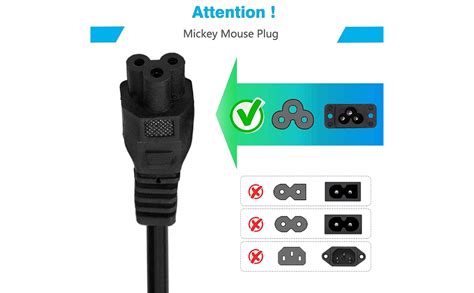 Storite 1.5M Black 3 Pin Laptop Power Cable Universal Replacement for ...
