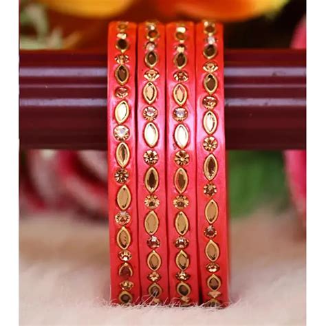 Jaipuri Lac Kada in Beautiful Kundan Design ( Pack of 4) – Taj Bridal Store