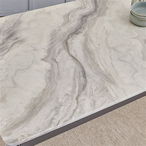 Buy Bruce Faux Marble Top 6-Seater Dining Table - White from Home ...