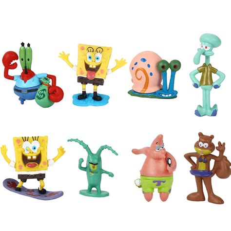 Buy Set of 8 Actions Figure Set Sponge of Bob - ft. Squidward, Sandy ...