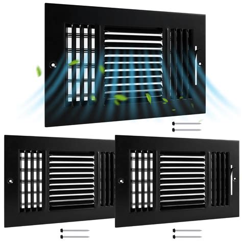 Zonon 3 Pcs Air Ceiling Vent Covers 3 Way 10 x 6'' Sidewall Wall ...