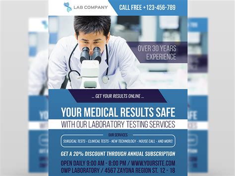 Medical Laboratory Flyer Template by OWPictures on Dribbble