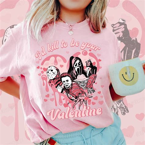 I Kill to Be Your Valentine Creepy Tshirt, Valentine Horror Characters ...