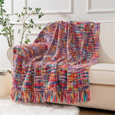 Amazon.com: BATTILO HOME Multicolor Throw Blanket for Couch, Colorful ...