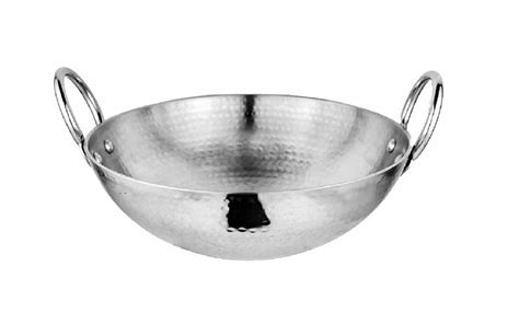 Dynore Stainless Steel Hammered Kadhai/Heavy Bottom Cookware/Kadhai ...
