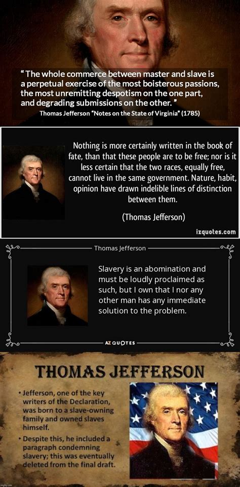 Image tagged in thomas jefferson quote slavery,thomas jefferson slavery ...
