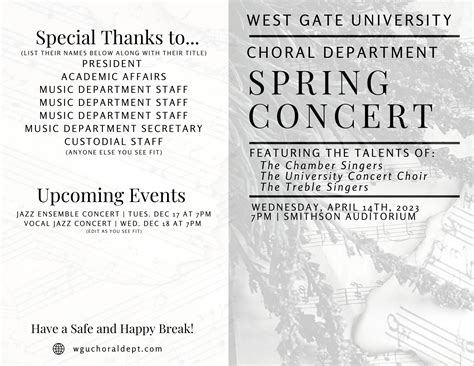 Image result for MTSU Concert Program Template