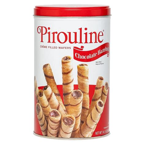 Pirouline Chocolate Hazelnut Creme Filled Wafers, Crisp Toasted Rolls ...