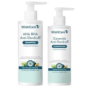 Buy WishCare Hydrating AHA BHA Anti Dandruff Shampoo & Ceramide ...