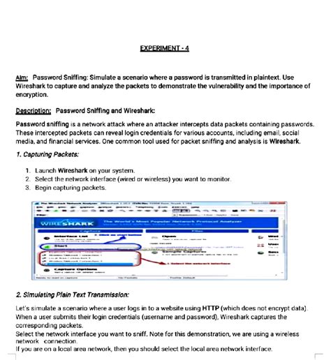 Experiment No. 2 Cyber security workshop - Aim: Password Sniffing ...