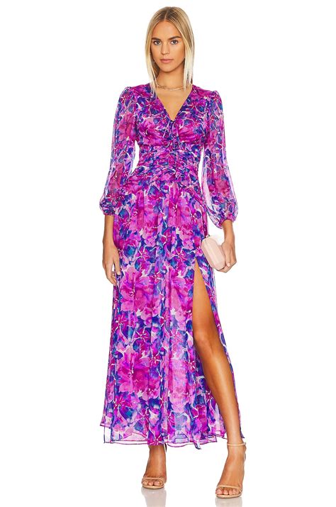 MISA Los Angeles Imelda Maxi Dress in Watercolor Blues | REVOLVE