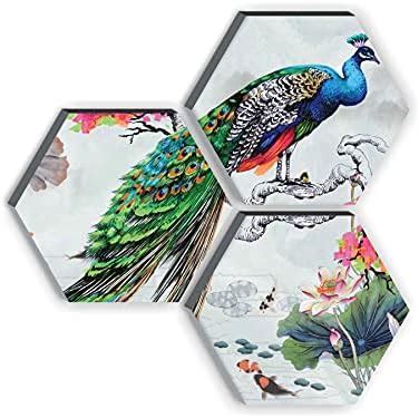 SAF UV Textured Reindeer Designer 6MM MDF Hexagon Set of 3 Digital ...