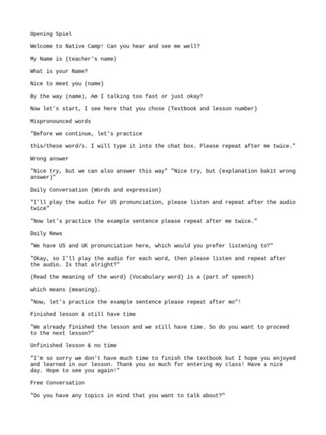 Native Camp Introduction Script 的图像结果