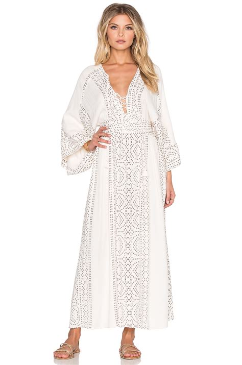 Free People Modern Kimono Dress in Pearl Combo | REVOLVE