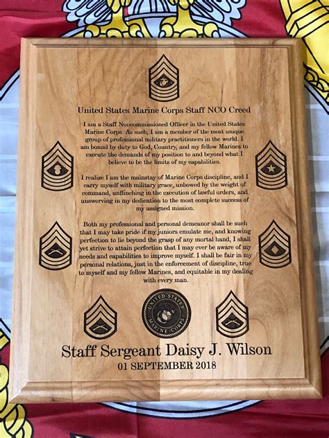 Marine Corps Staff NCO Creed Plaque USMC Personalizado y | Etsy
