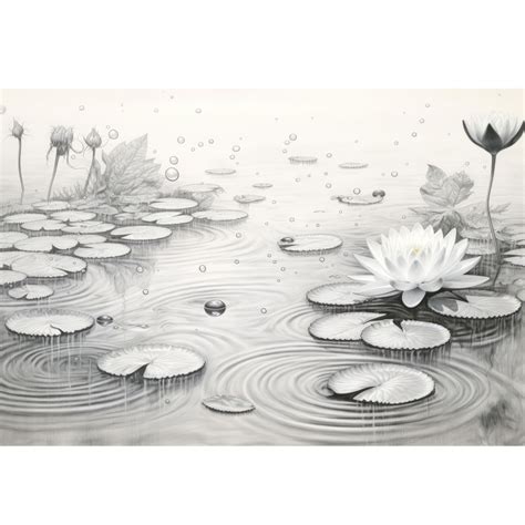 Lily Pad Digital Download Pencil Drawing of a Pond - Etsy | Water lily ...