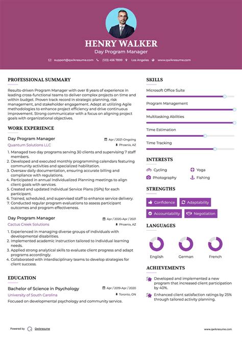 Image result for Resume Examples for Program Manager