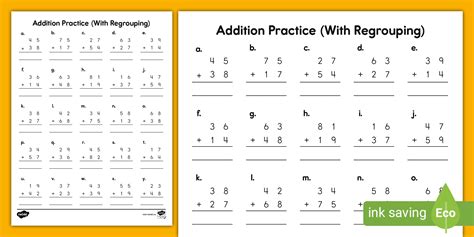 Image result for 2-Digit Addition Math Sheets