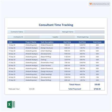 10 Free Consultant Time Tracking Templates