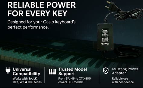 Mustang 9.5V 1 AMP Dc Power Adapter Piano Keyboards for SA-46 SA-47 ...