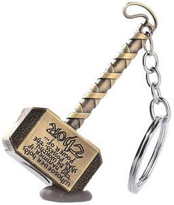 VK ENT Thor Hammer Marvel Avengers Superhero Gold Metal Ring Key Chain ...