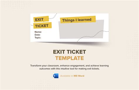Free Exit Ticket Templates, Editable and Printable