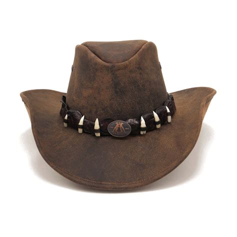 Buy Crocodile Dundee Hat Bands & Teeth | Kangaroo Leather Hats | Kakadu ...