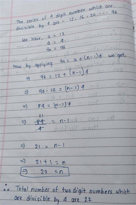 Arithmetic progression.Solve this1. how many two digit numbers are ...
