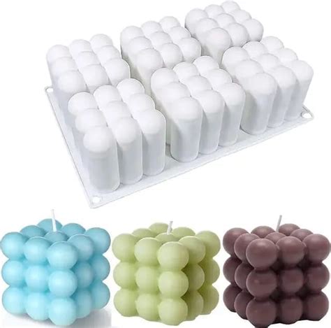 TD Bubble Candle Mould 3D Silicon 6 Slots Cube Entremet Mould for Art ...