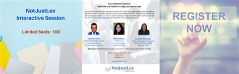 NJL Interactive Session on “Work-life of a Fresher in a Big Law Firm in ...
