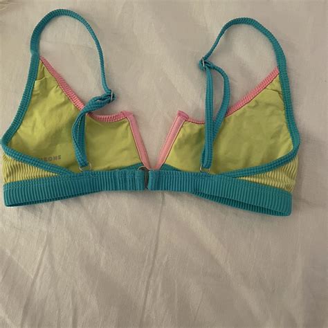 one one swimwear jenna top size small lightly faded - Depop