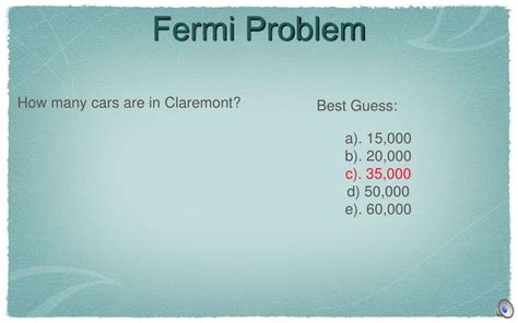 Image result for Examples of Fermi Problems