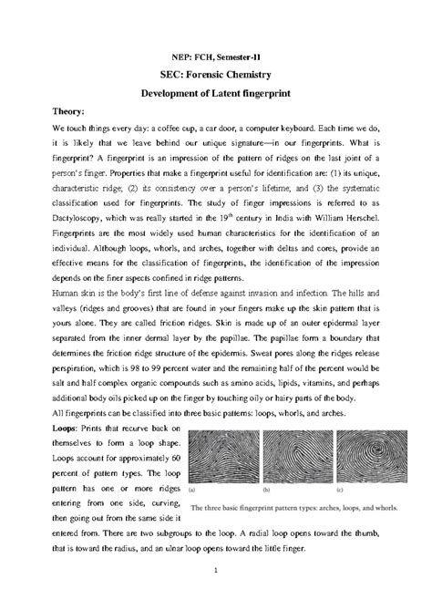 NEP: FCH, SEC: Forensic Chemistry Fingerprint Development Techniques ...