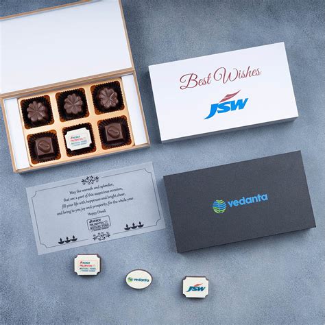 Corporate Gifts - 6 Chocolate Box - Single Printed Chocolate (Sample ...