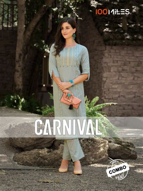 100 Miles Carnival Wholesale Kurti With Pant Combo - textiledeal.in